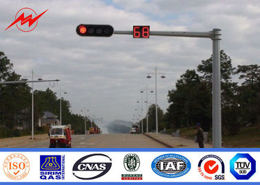 Trung Quốc 6m Traffic Light Pole Durable Single Arm Signal Road Light Pole With Anchor Bolts nhà cung cấp