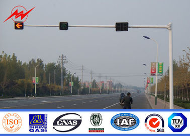 Trung Quốc 7M Traffic Light Pole Gr65 4m / 6m Galvanized Road Light Poles With 9M Bracket nhà cung cấp