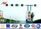 Solar Steel Transmission Poles Warning Light EMK USU96 For Road Safety nhà cung cấp