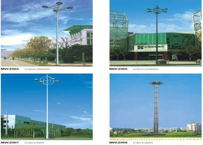 Welding Black Color High Mast Pole For Airport Lighting Waterproof 30m 80m 0