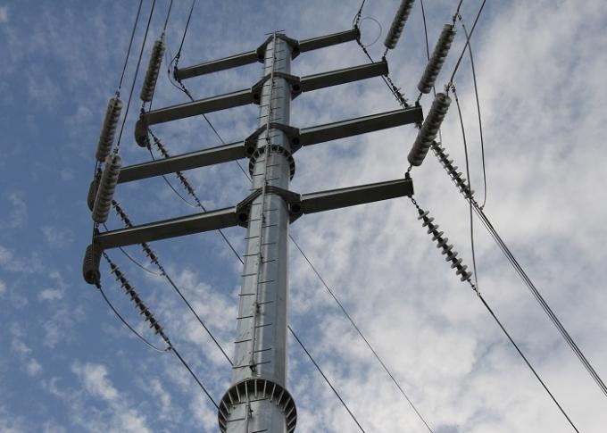 18m 20m 25m Cột truyền tải điện mạ kẽm cho cáp 110 Kv Lớp phủ điện 1