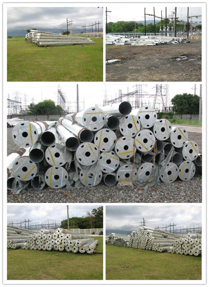 Transmission Line Hot Rolled Coil Steel Power Pole 33kv 10m Electric Utility Poles 0