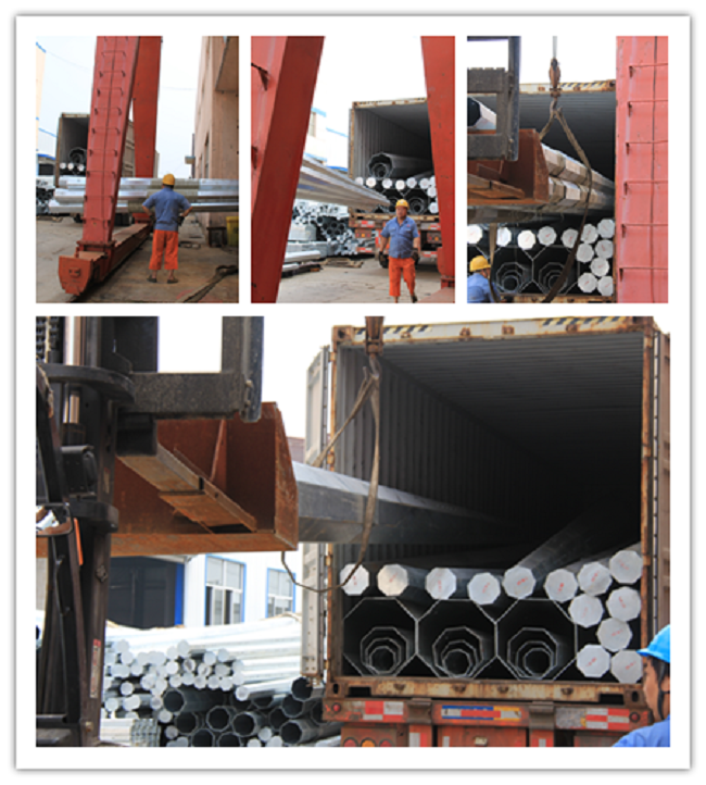 ISO 16m 13kv Electrical steel power pole for mining industry 1
