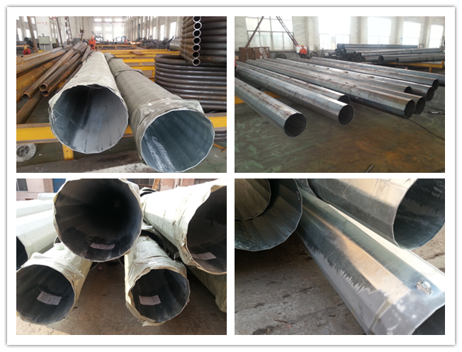 11m Conical Octagonal Electrical Utility Poles For 69 kv Powerful Transmission Line 1