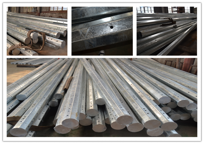 33kv Transmission Line Galvanised Steel Poles For Power Distribution ISO Approval 0