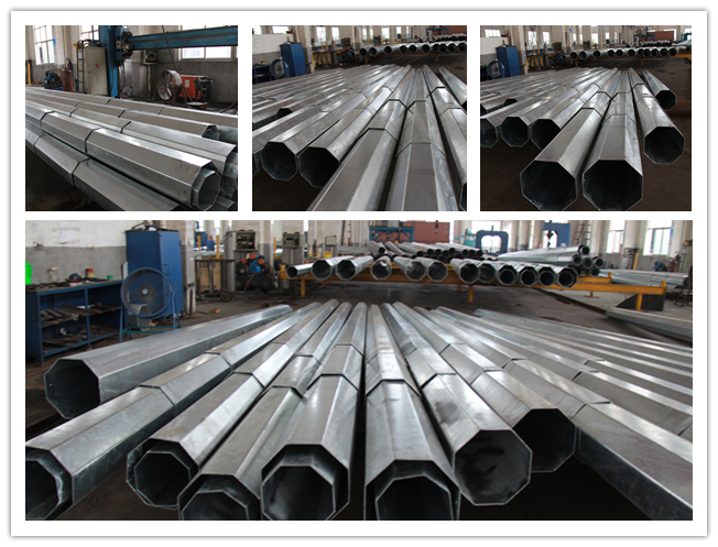 9m 300Dan Galvanized Steel Pole For Electrical Power Transmission Line 1