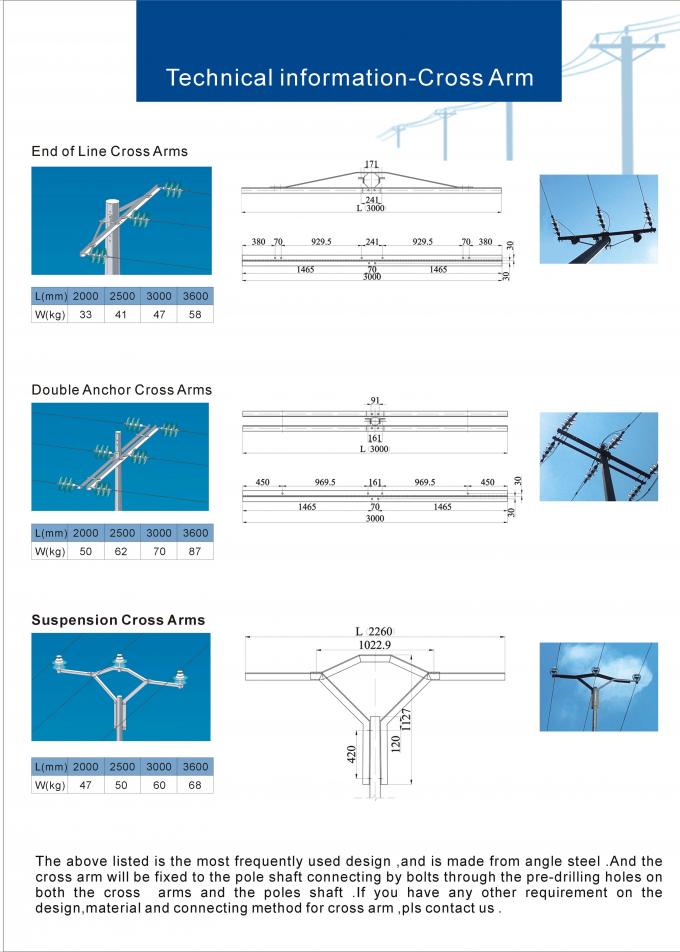 10.5M 800 DAN Steel Power Pole Double Circuit Transmission Line Electric Utility Poles 0