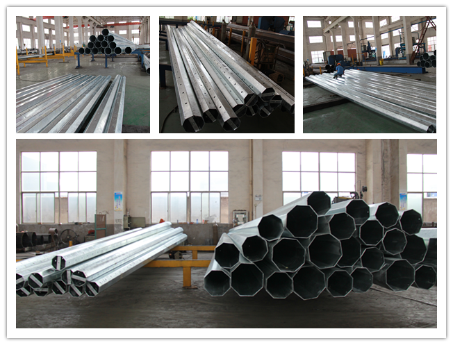 8M 5 KN 3 mm Thickness Steel Tubular Pole For Electrical Distribution Line Project 0