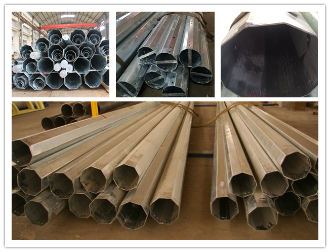 ASTM A572 GR50 15m Steel Tubular Pole For Power Distribution Line Project 2