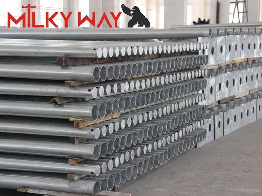 Chất lượng  10M octagonal Poles with single light Arm 4MM thickness  Ensure Outdoor Illumination Solutions nhà máy