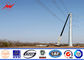 Conical 3.5mm thickness electric power pole 22m height with three sections for transmission nhà cung cấp