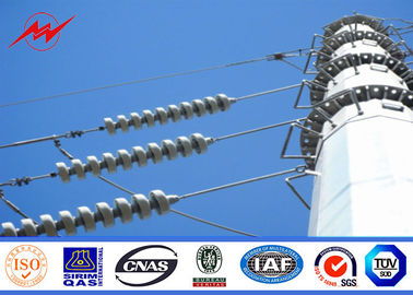 18M Power Transmission Line Steel Utility Pole With Steel Angle Cross Arm , ISO Standard nhà cung cấp