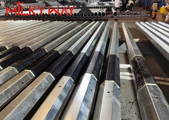 Cột kim loại điện truyền tải mạ kẽm 9m 200dan 400dan 650dan cho đường dây phân phối nhà cung cấp