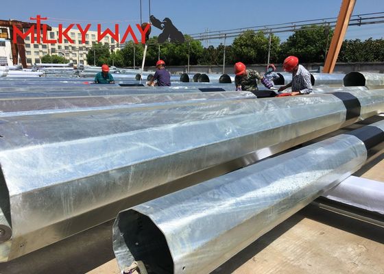 Cột truyền tải điện bằng thép mạ kẽm 14m-21m cho đường dây điện nhà cung cấp