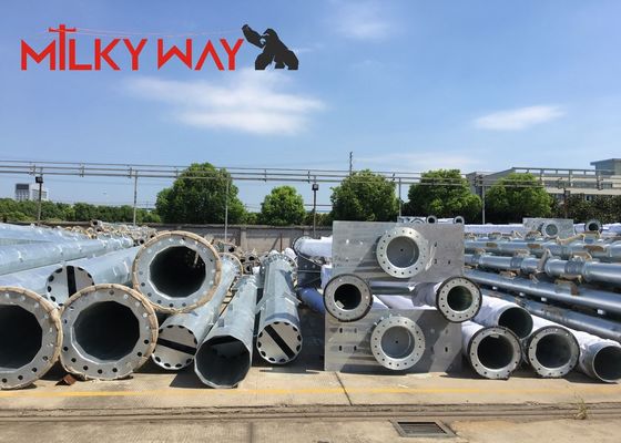 Cột truyền tải điện bằng thép mạ kẽm 14m-21m cho đường dây điện nhà cung cấp