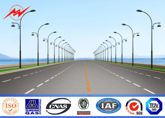 12 M 3,5 mm đôi cánh tay ánh sáng đường phố cực, thép hình ống cực 15 năm Warrenty