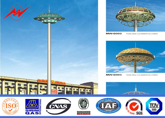 8 mặt bên 4mm Vẽ tranh 35M cực cao cột cho chiếu sáng Plaza với Winch