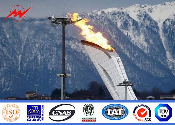 Sân bóng đá 45 mét bóng đèn cột cao với hệ thống nâng hạ