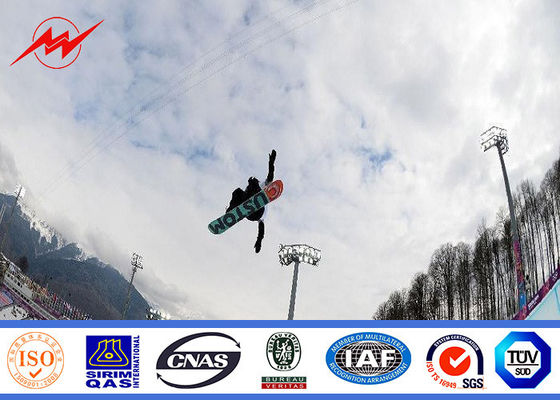 Hệ thống đèn nâng cao cột mốc cao 25m với hệ thống nâng hạ