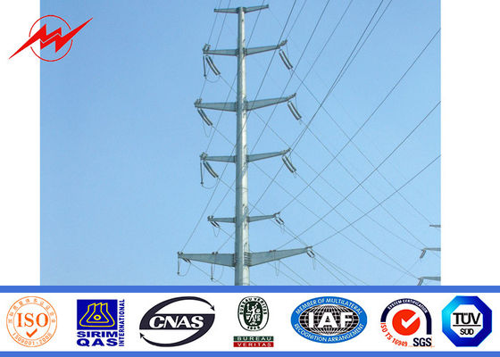 Outdoor Polygonal Q345 Material 30FT Electric Power Pole 1 Section
