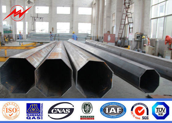 Bitumen 220kv steel pipes Galvanized Steel Pole for overheadline project