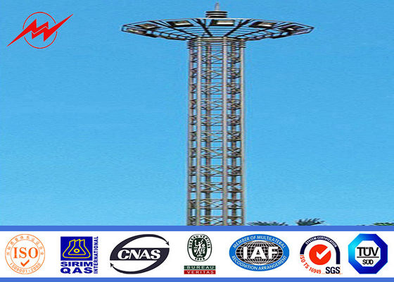 Solar power energy High Mast Pole with fittings and lift system for seaport lighting