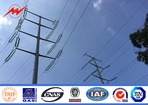 69KV steel pole 25ft Galvanized Steel Pole with cross arm