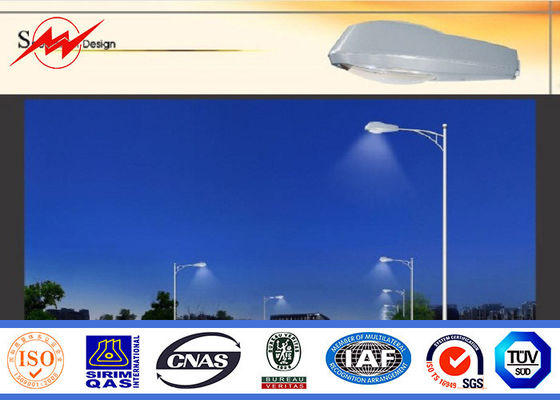 6m Single Arm Solar Street Light Poles , Galvanized Road Light Poles IP65