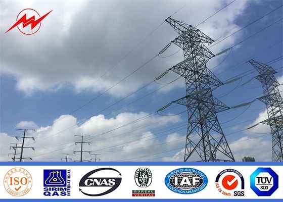 110KV Double Circuit Electrical Power Pole , High Mast Steel Utility Poles