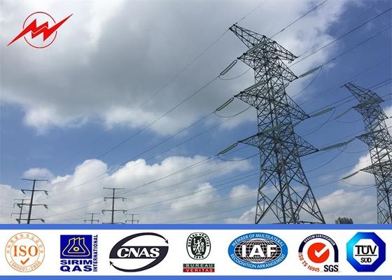 110KV Double Circuit Electrical Power Pole , High Mast Steel Utility Poles