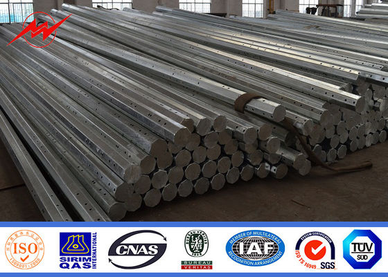Q345 HDG Low Voltage Electric Metal Utility Poles 32M 20KN / Hot Rolled Steel Pole