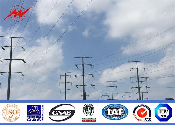 11KV Multi Sided Electric Telescoping Pole , Hot Dip Galvanised Steel Pole