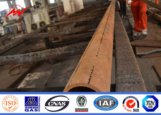 Shockproof 7m Single Arm Solar Road Street Light Poles For Campus Lighting