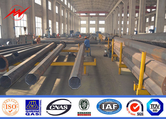 Shockproof 7m Single Arm Solar Road Street Light Poles For Campus Lighting