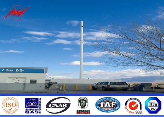 Steel 100ft Mono Pole Mobile Cell Phone Tower / Tapered / Flanged Steel Poles