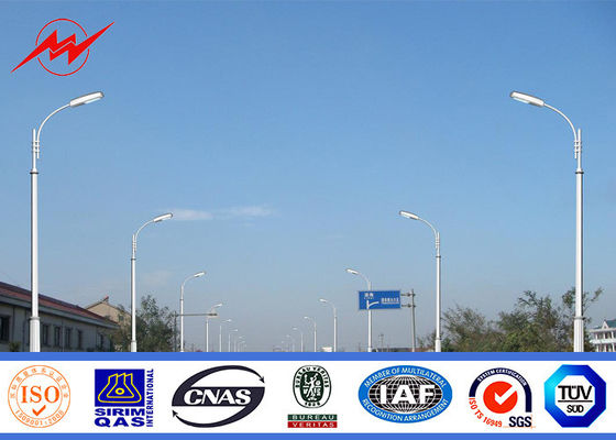 Dual Outdoor 15m Steel Street Light Poles , High Mast Park Light Pole