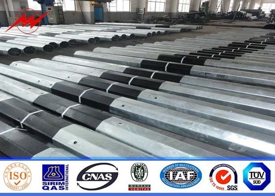 16sides 70ft 135kv voltage Steel Utility Pole for sub stational distribution line with steel top plate