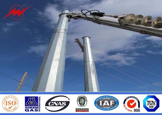 12sides 8M 2.5KN Steel Utility Pole for transmission power line with top steel plate