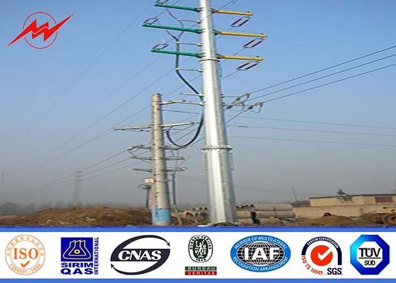 16M 10KN 4mm wall thickness Steel Utility Pole for 132kv distribition transmission power