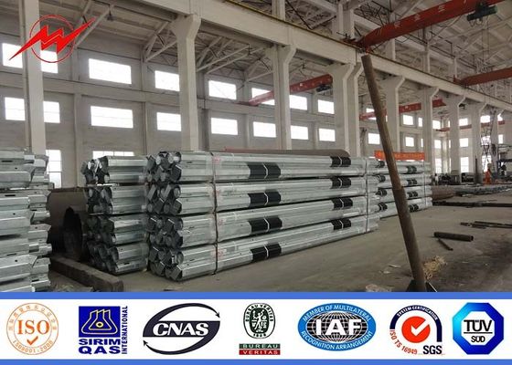 69KV Octagonal Galvanized Steel Transmission Poles Waterproof IP65 / IP54