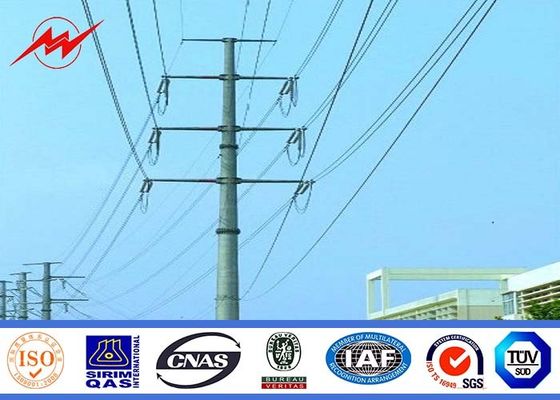 Galvanized Electric Polygona 50m Steel Transmission Poles Approved ISO9001