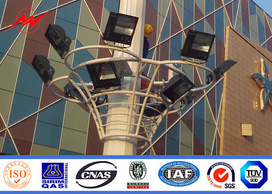 Slip Joint Bitumen 3mm 20m High Mast Light Poles with Round Lamp Panel