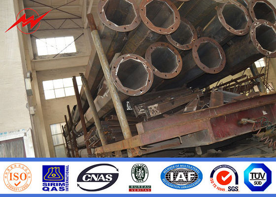 Anticorrosive 10m LED Solar Galvanized Street Light Pole with 2 Cross Arms