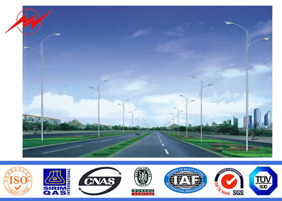 Outdoor Road Lighting Round 9M Steel Tubular Pole With Galvanization