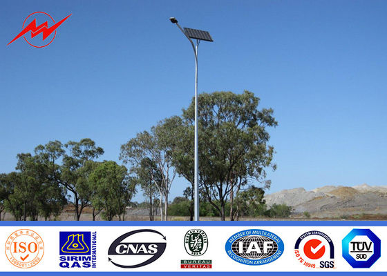 Outdoor HDG12m Street Light Poles Powder Coating 15 Years Warranty Time