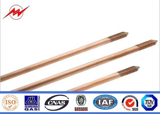 High Conductivity Copper Ground Rod 1/2" 5/8" 3/4" Threaded Flat Pointed