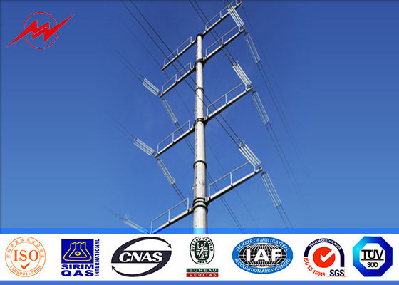 Class 1 Electrical Power Pole 5mm Thickness Galvanization For 69kv Transmission Pole
