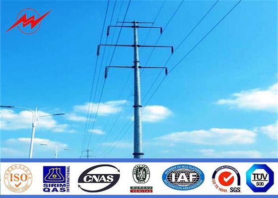 Galvanization 12m 8KN Electrical Power Pole For Distribution Power Transmission