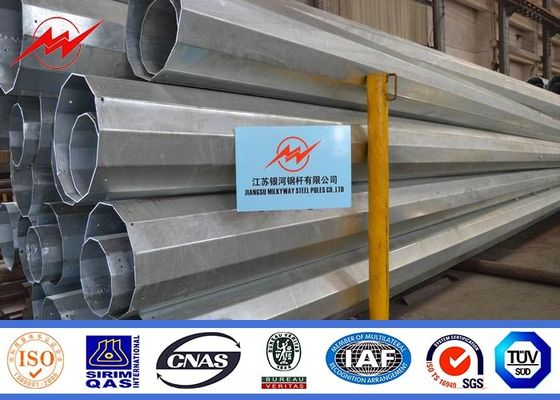 Polygonal Electrical Power Pole Steel Utility Poles 50 Years Life Time