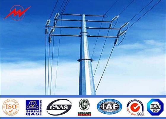 69kv Q235 Q345 Transmission Metal Utility Poles With Cross Arms